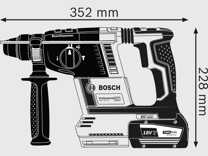 Hovedbilde Bosch Borhammer GBH 18V-26 Solo L-Boxx