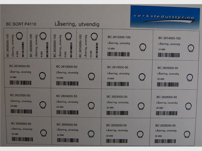 Hovedbilde Sortimentsboks P4110 Utvendige låseringer 840 stk