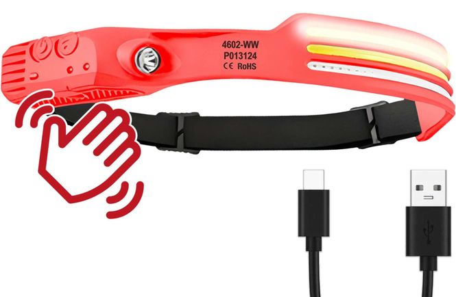 Hovedbilde Led hodelykt med sensor og flere lyskilder 4602-WW