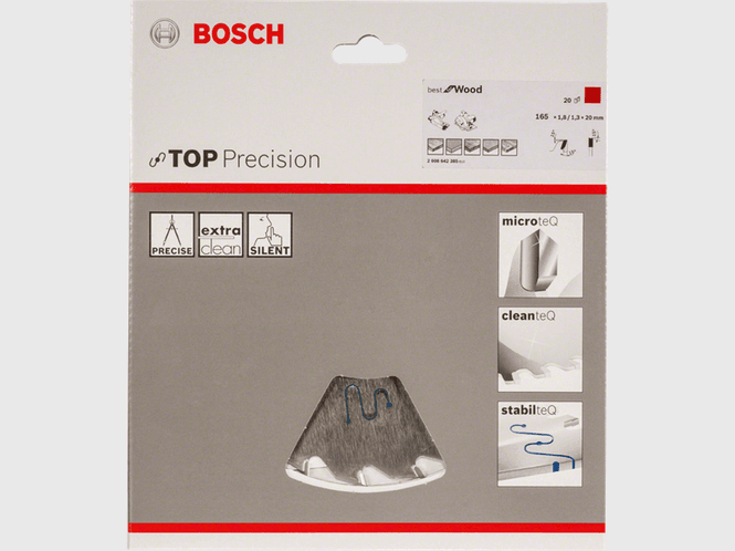 Hovedbilde Bosch Sirkelsagblad Topwood 20T 165x20x1,8mm